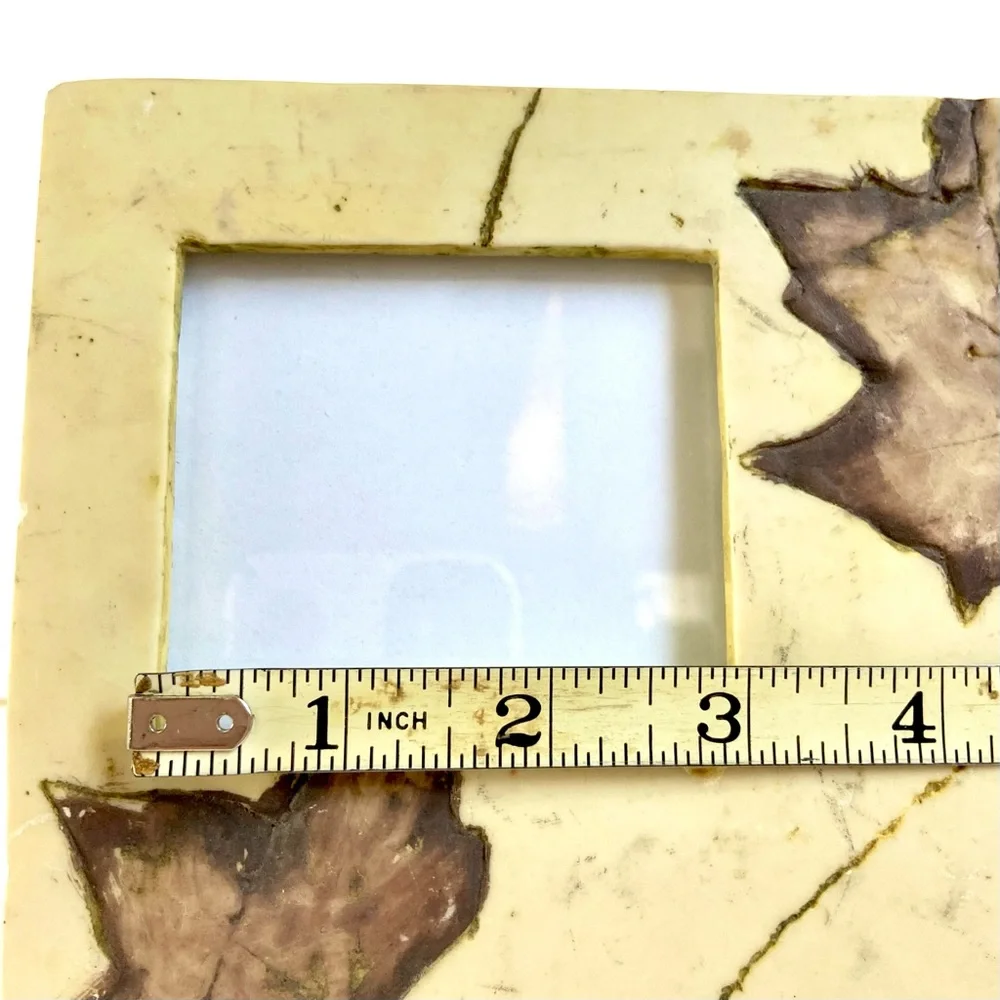 World Bazaars Stone Leaf Picture Frame